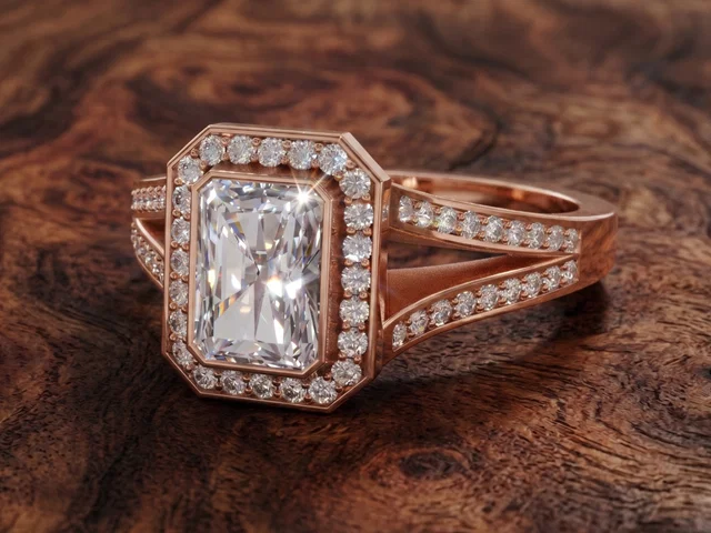 RADIANT CUT DIAMOND HALO RING